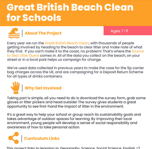 Great British Beach Clean For Schools