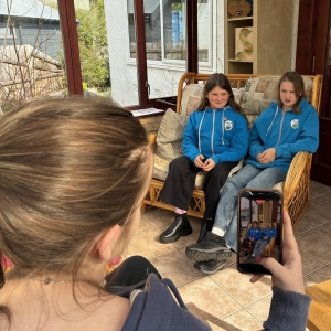 Abbie interviewing aoife and edie this evening